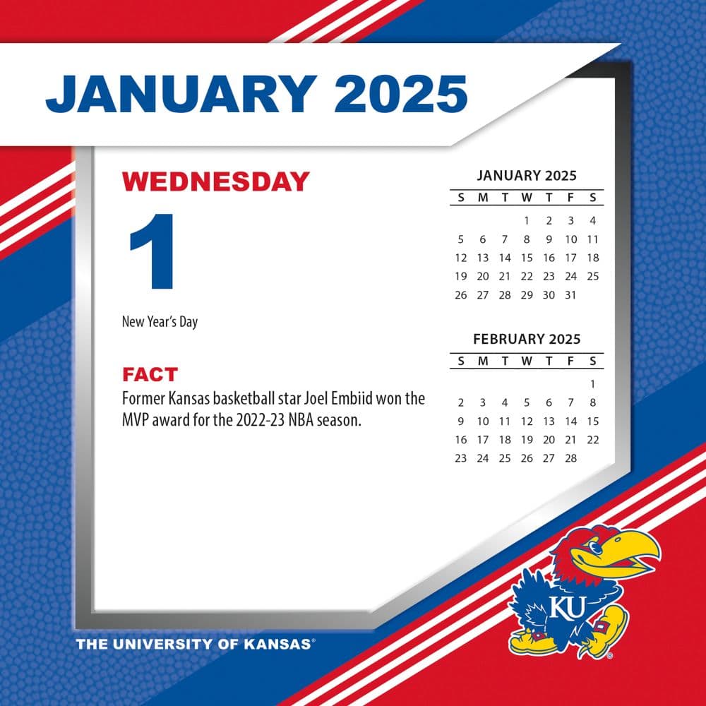 COL Kansas Jayhawks 2025 Desk Calendar First Alternate Image