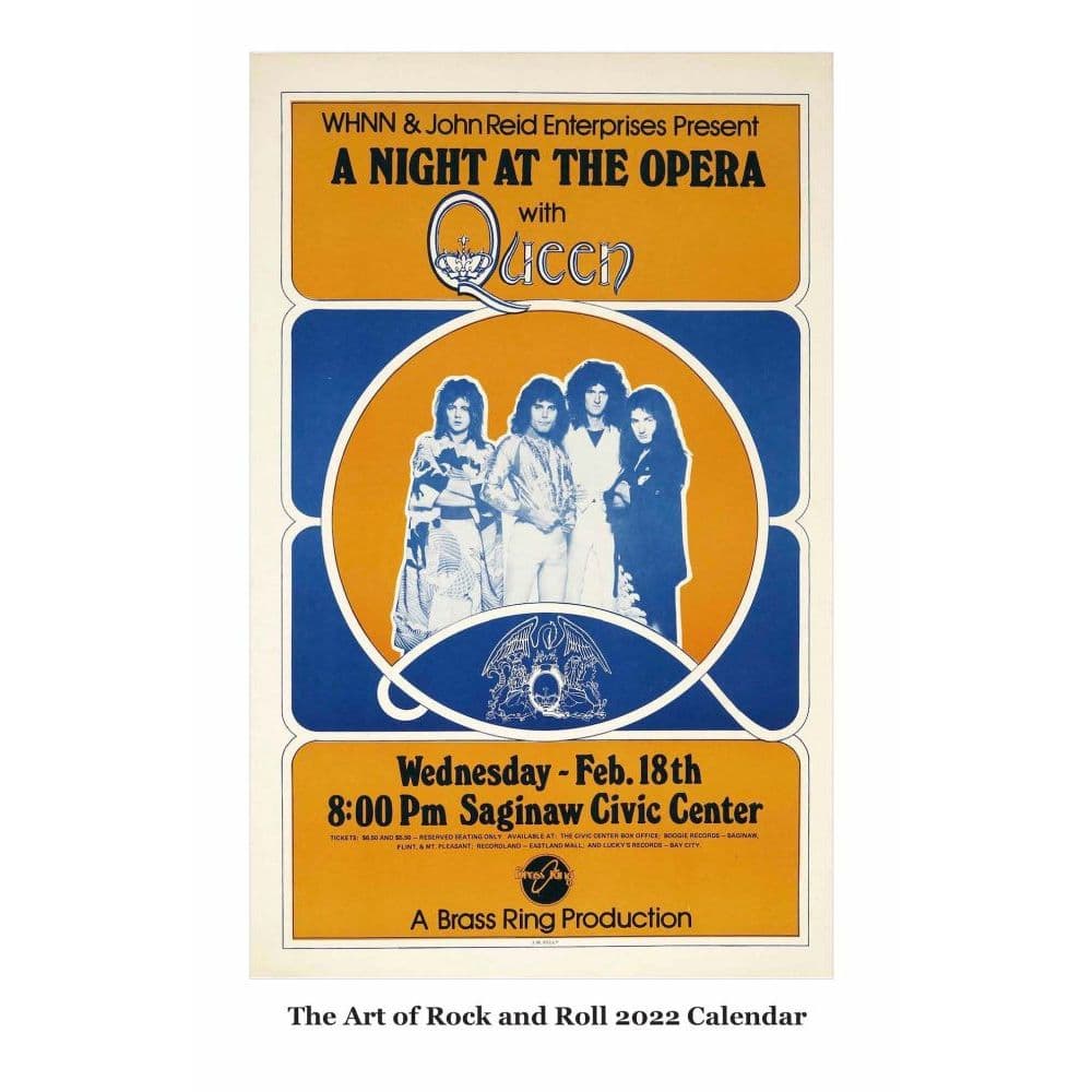 Art of Rock and Roll 2022 Poster Wall Calendar