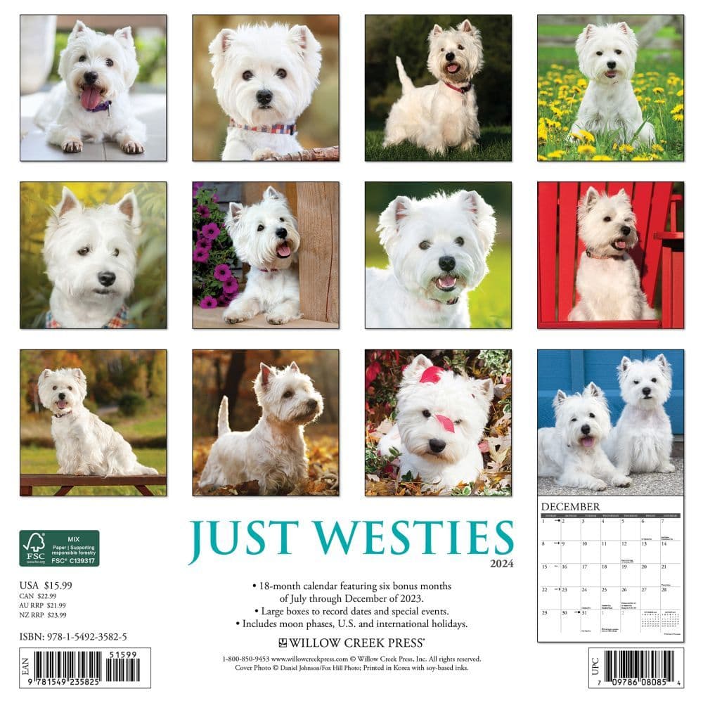 Westies Just 2024 Wall Calendar