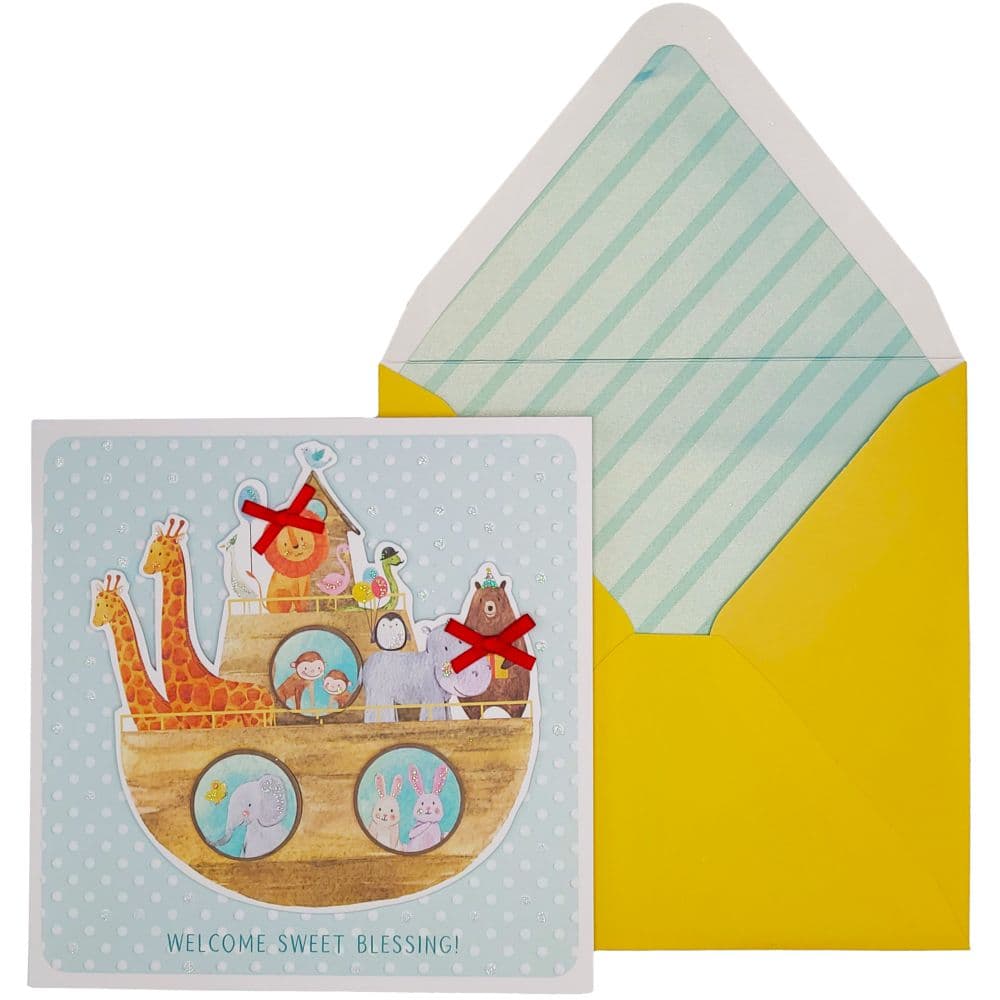 Noahs Ark Baby Congratulations Card Main Image