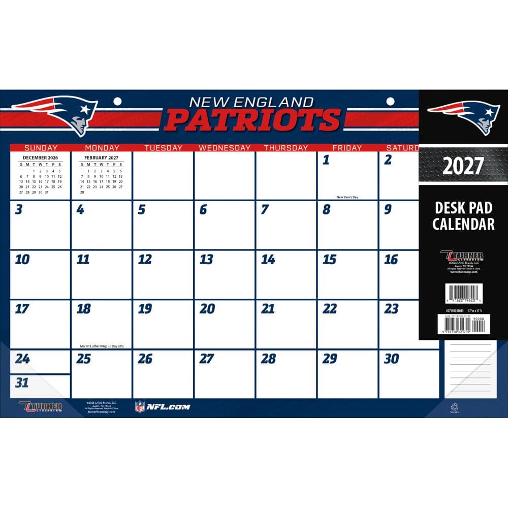 NFL New England Patriots 2027 Desk Pad