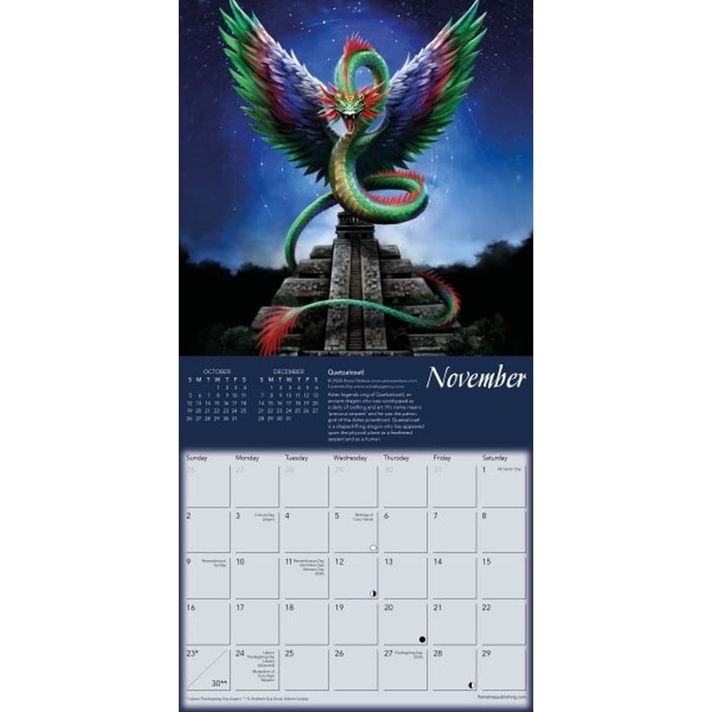 Dragon Legends by Stokes 2025 Mini Wall Calendar Third Alternate Image