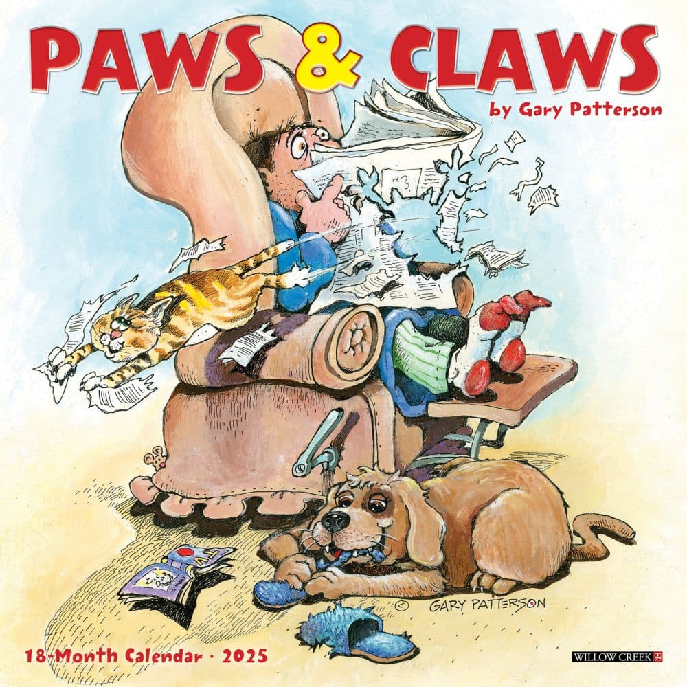 Paws and Claws Patterson 2025 Mini Wall Calendar Main Product Image width=&quot;1000&quot; height=&quot;1000&quot;