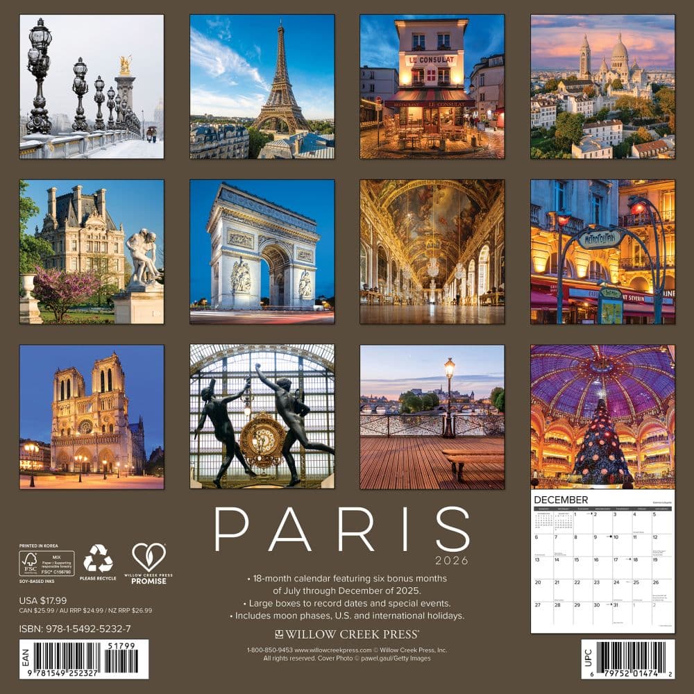 Paris 2026 Wall Calendar First Alternate Image
