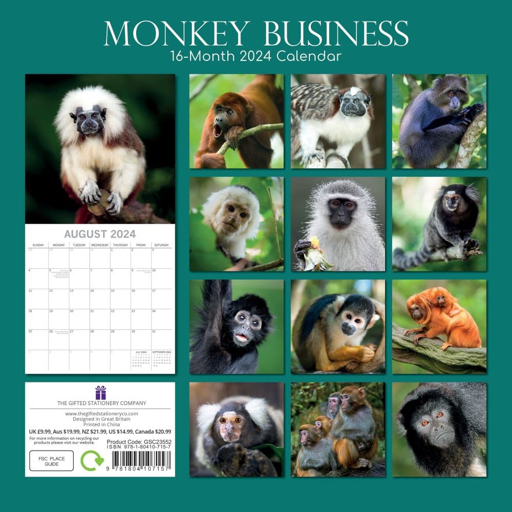 Monkey Business 2024 Wall Calendar First Alternate Image width=&quot;1000&quot; height=&quot;1000&quot;