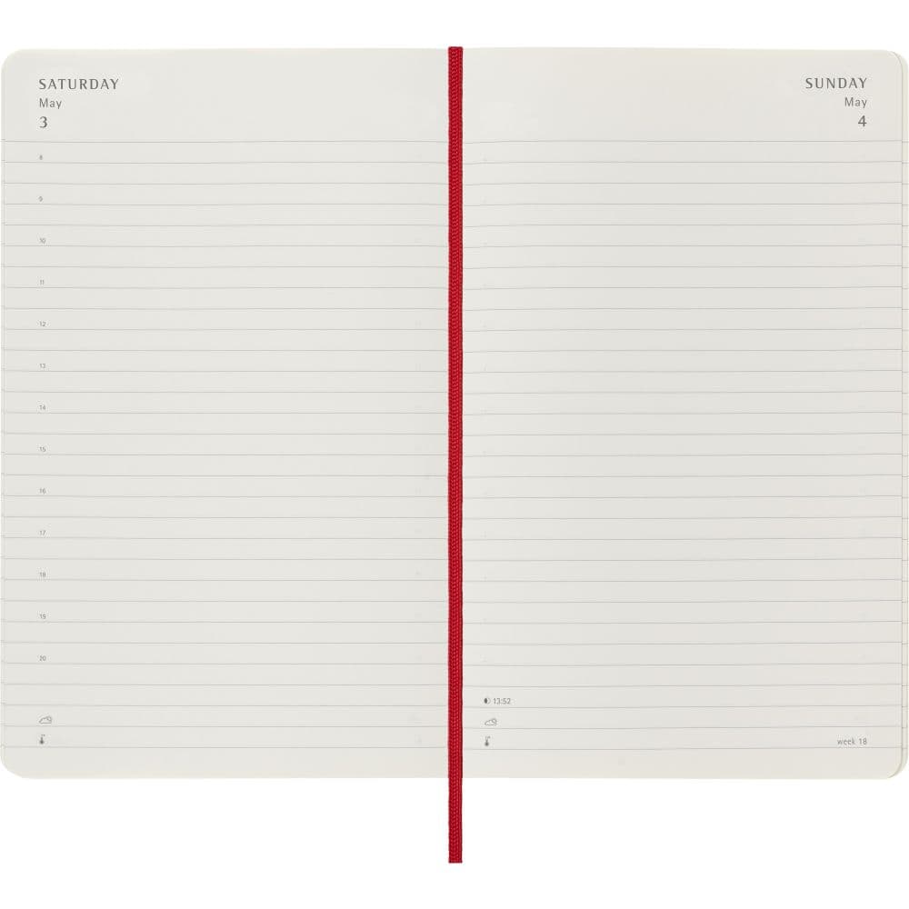 Moleskine Large Red Daily Soft Cover 2025 Planner Fourth Alternate Image