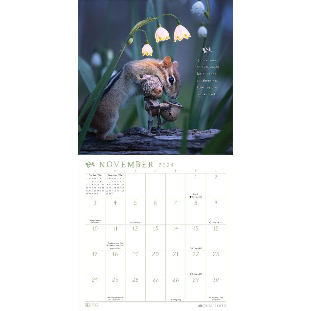 Becorns Forest Folk 2024 Mini Wall Calendar