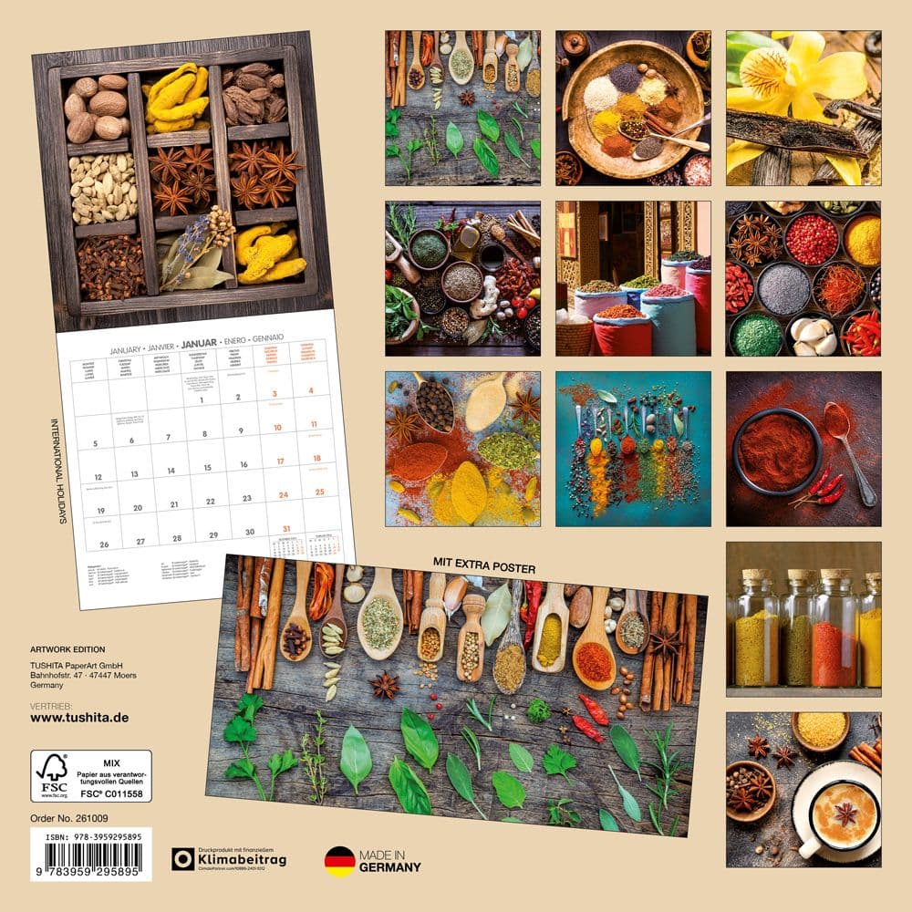 Food and Spices 2026 Wall Calendar First Alternate Image