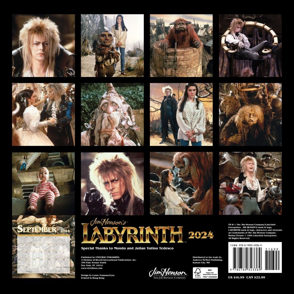 Labyrinth 2024 Wall Calendar back