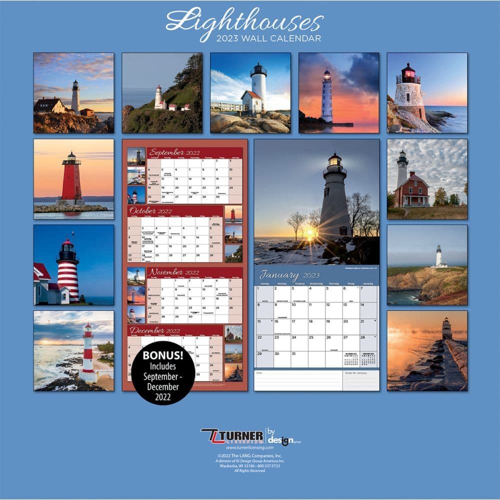 2023 Mini Wall Calendar Lighthouses Photo 2023 Mini Wall Calendar