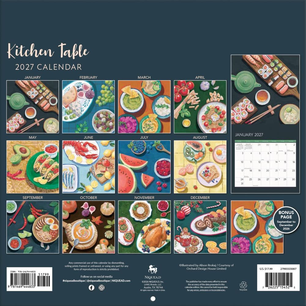 Kitchen Table 2027 Wall Calendar First Alternate Image