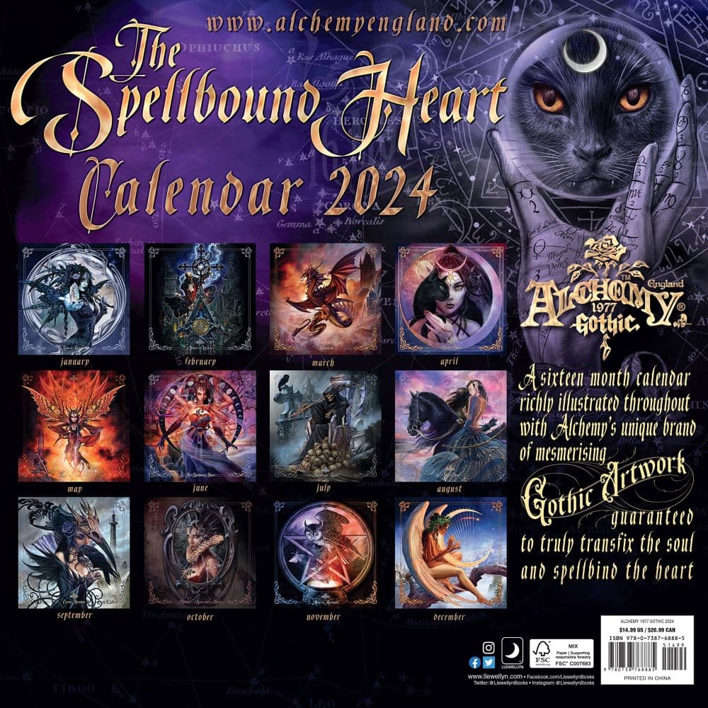 Alchemy 1977 Gothic 2024 Wall Calendar - Calendars.com