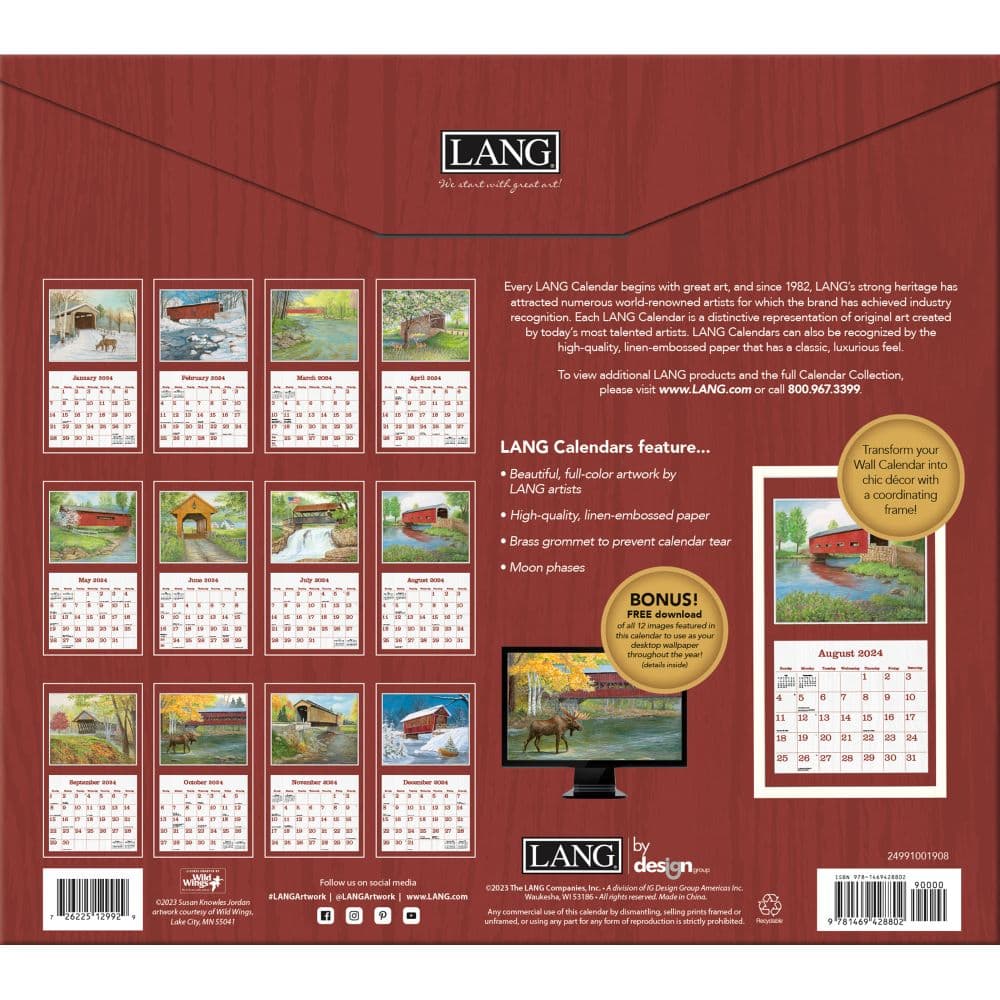 Covered Bridge 2024 Wall Calendar