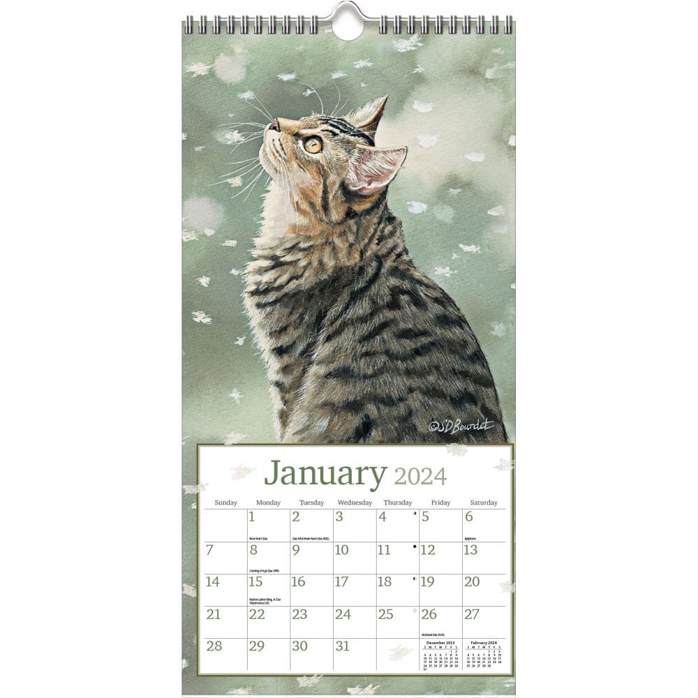 Cats In The Country Vertical 2024 Wall Calendar