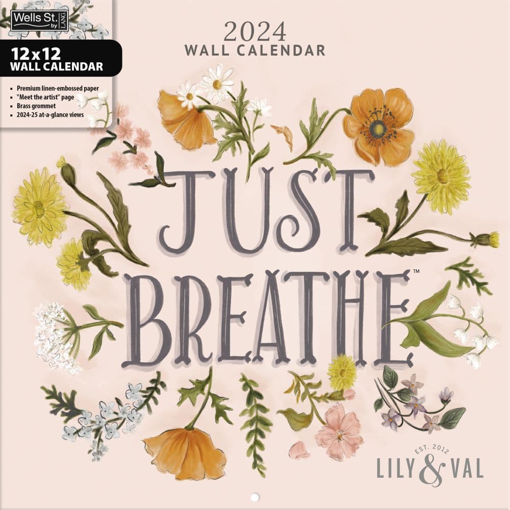 Just Breathe 2024 Wall Calendar Main Product Image width=&quot;1000&quot; height=&quot;1000&quot;