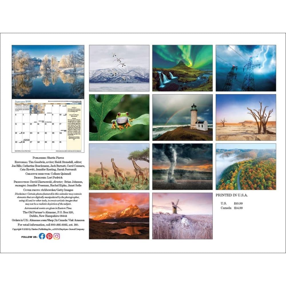 Old Farmers Almanac Weather 2026 Wall Calendar First Alternate Image
