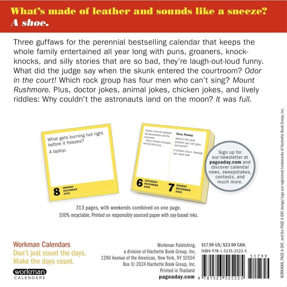 Jokes Puns and Riddles 2025 Page-a-Day Desk Calendar First Alternate Image