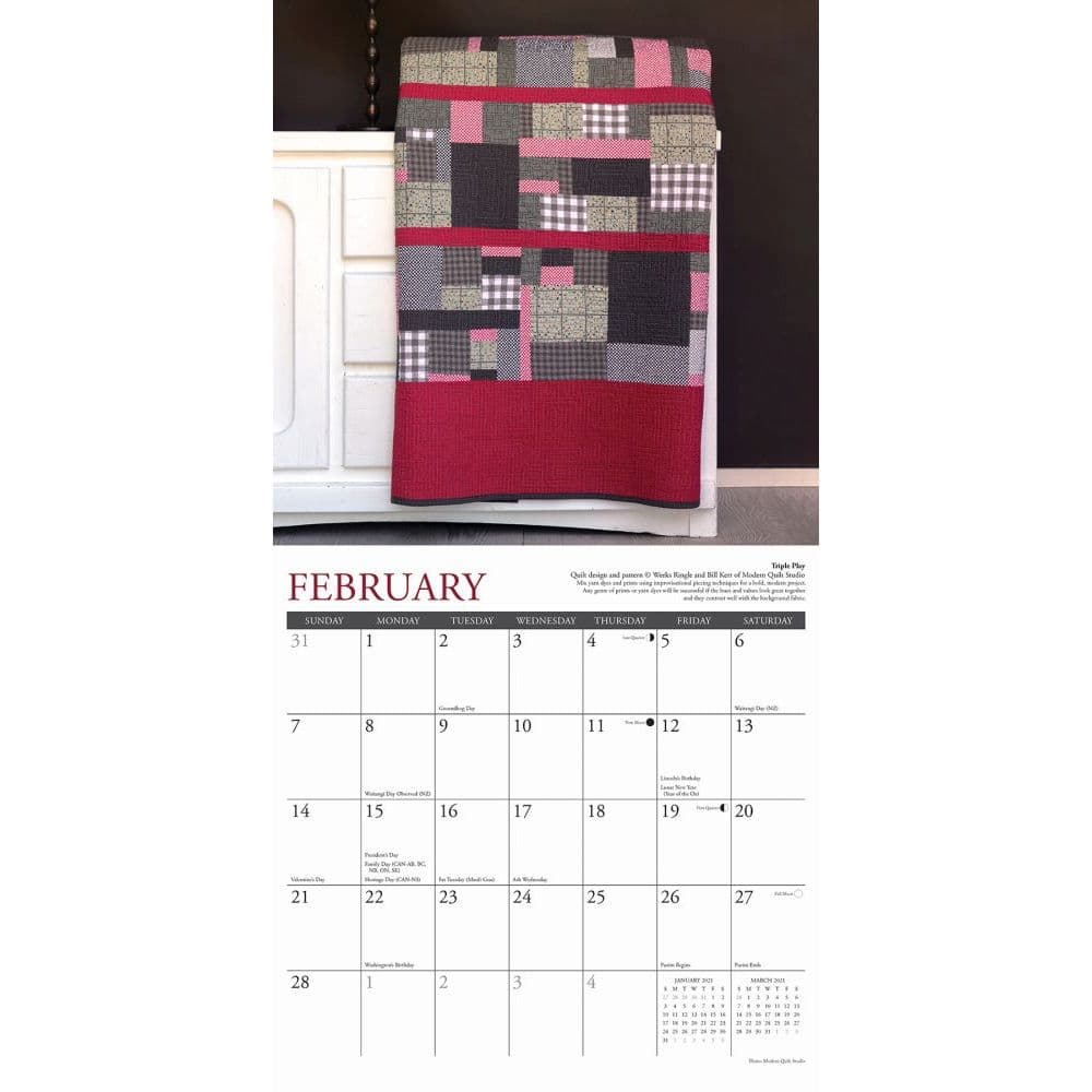 Art of the Quilt Wall Calendar