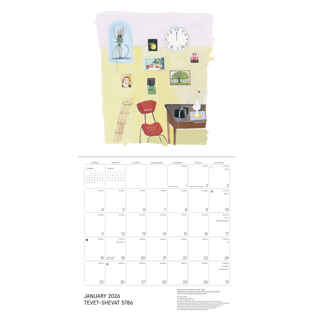 Jewish Museum 2026 Wall Calendar Fifth Alternate Image