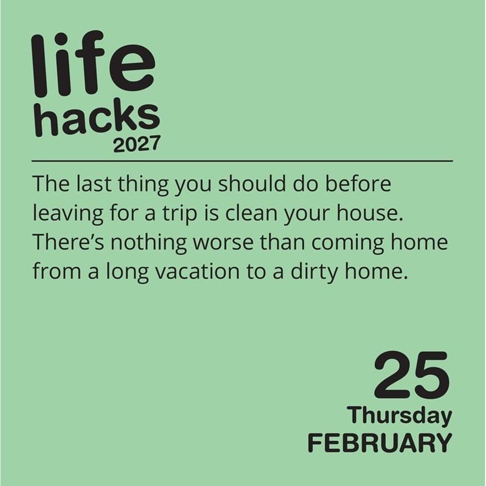 Life Hacks 2027 Desk Calendar Third Alternate Image