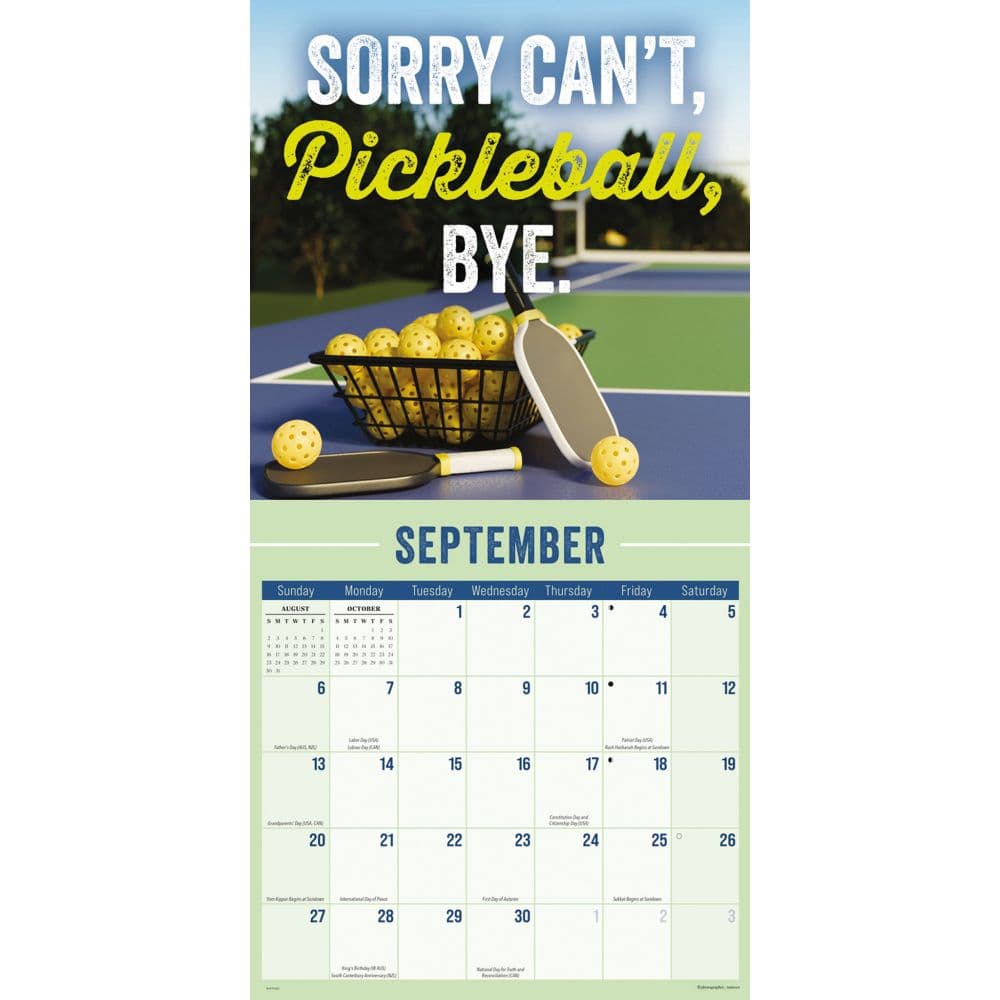Pickleball 2026 Wall Calendar Fourth Alternate Image