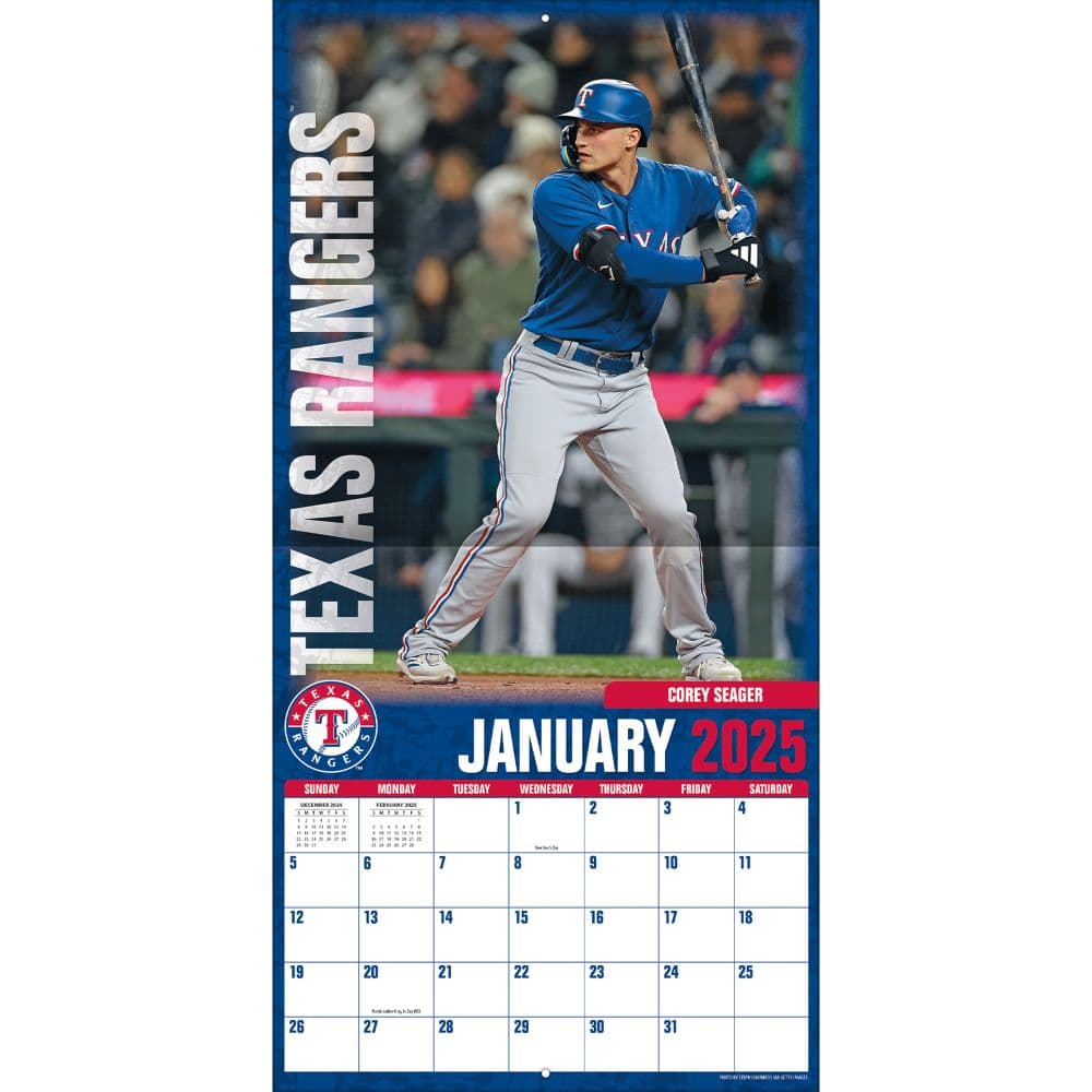 MLB Texas Rangers 2025 Wall Calendar - Calendars.com