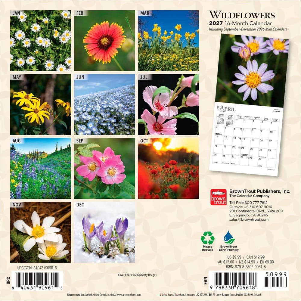 Wildflowers 2027 Mini Wall Calendar First Alternate Image