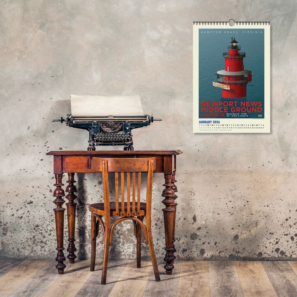 Atlantic Coast Lighthouses Posters 2026 Wall Calendar Fourth Alternate Image