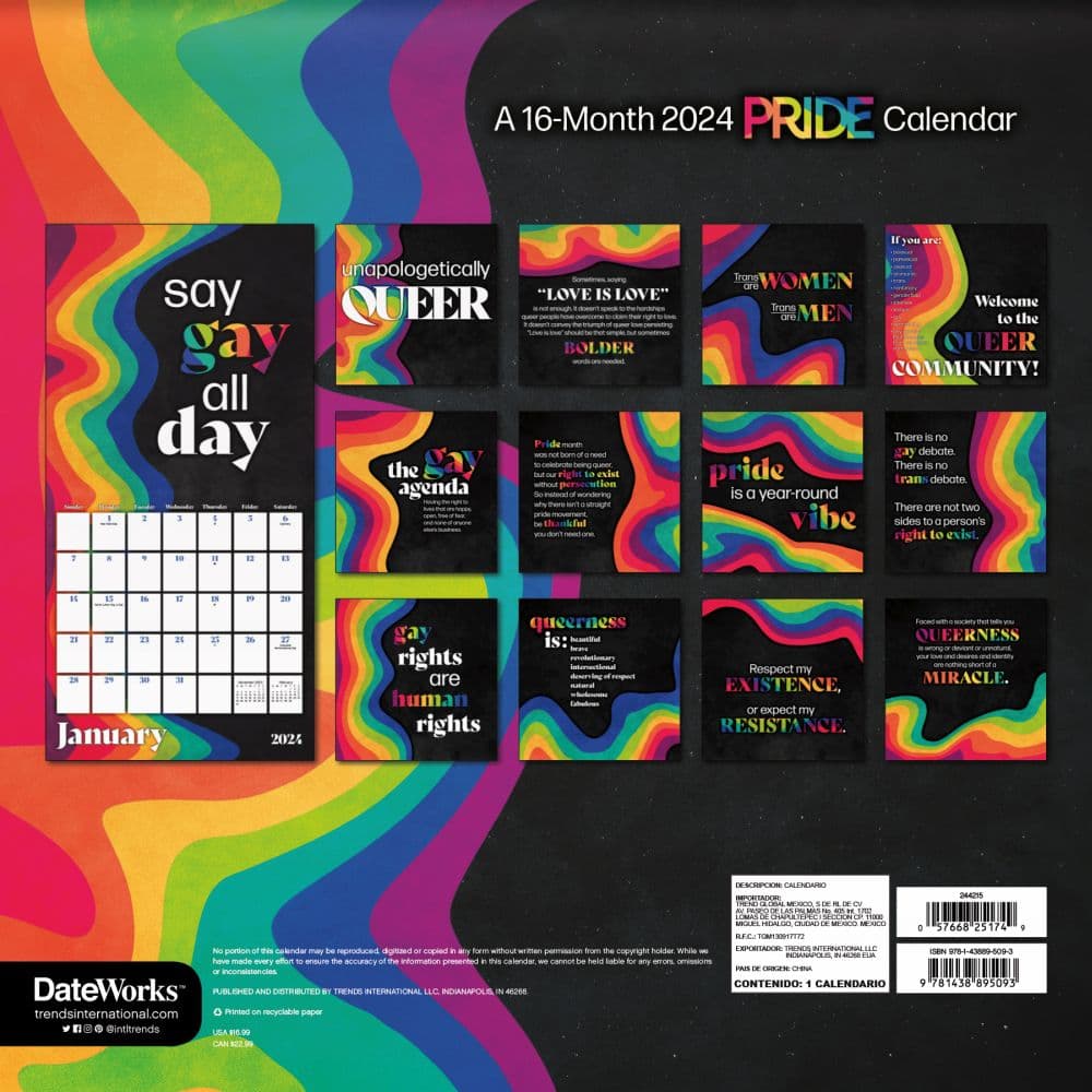 Pride 2024 Wall Calendar