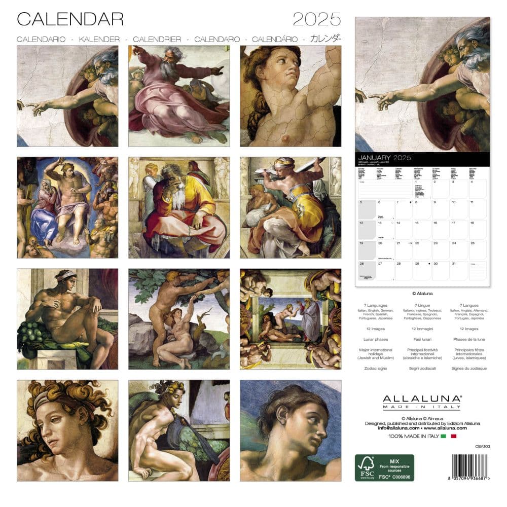 Michelangelo 2025 Wall Calendar First Alternate Image width=&quot;1000&quot; height=&quot;1000&quot;