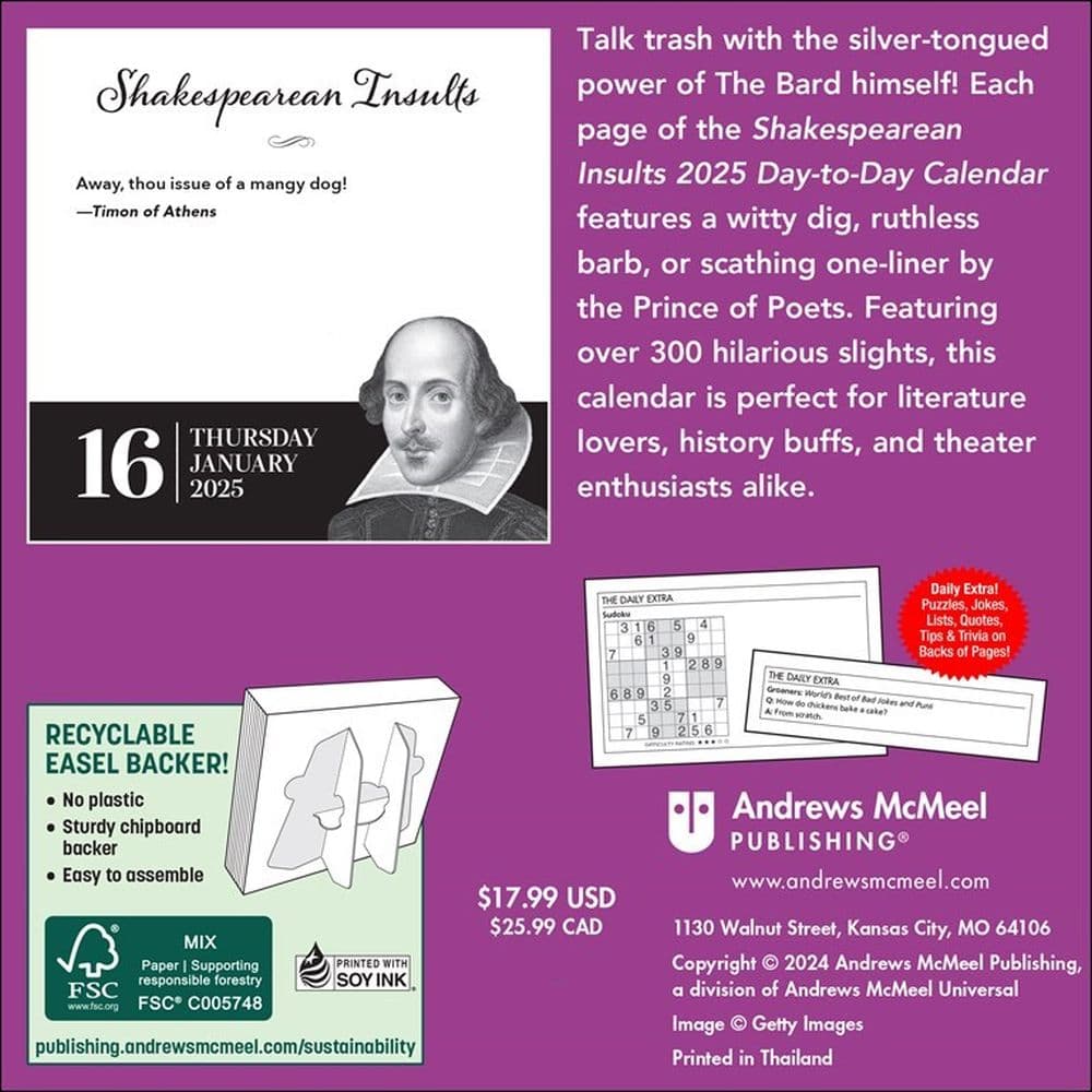 Shakespearean Insults 2025 Desk Calendar First Alternate Image width=&quot;1000&quot; height=&quot;1000&quot;