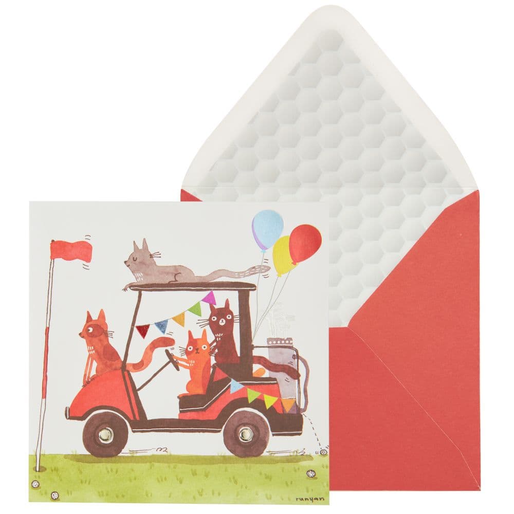 Cats in Golf Cart Birthday Card Main Product Image width=&quot;1000&quot; height=&quot;1000&quot;