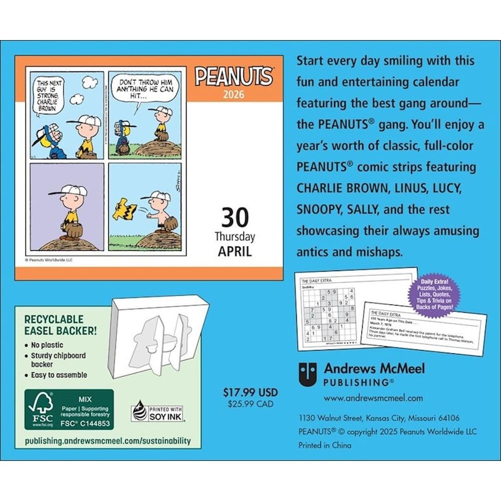 Peanuts 2026 Desk Calendar First Alternate Image