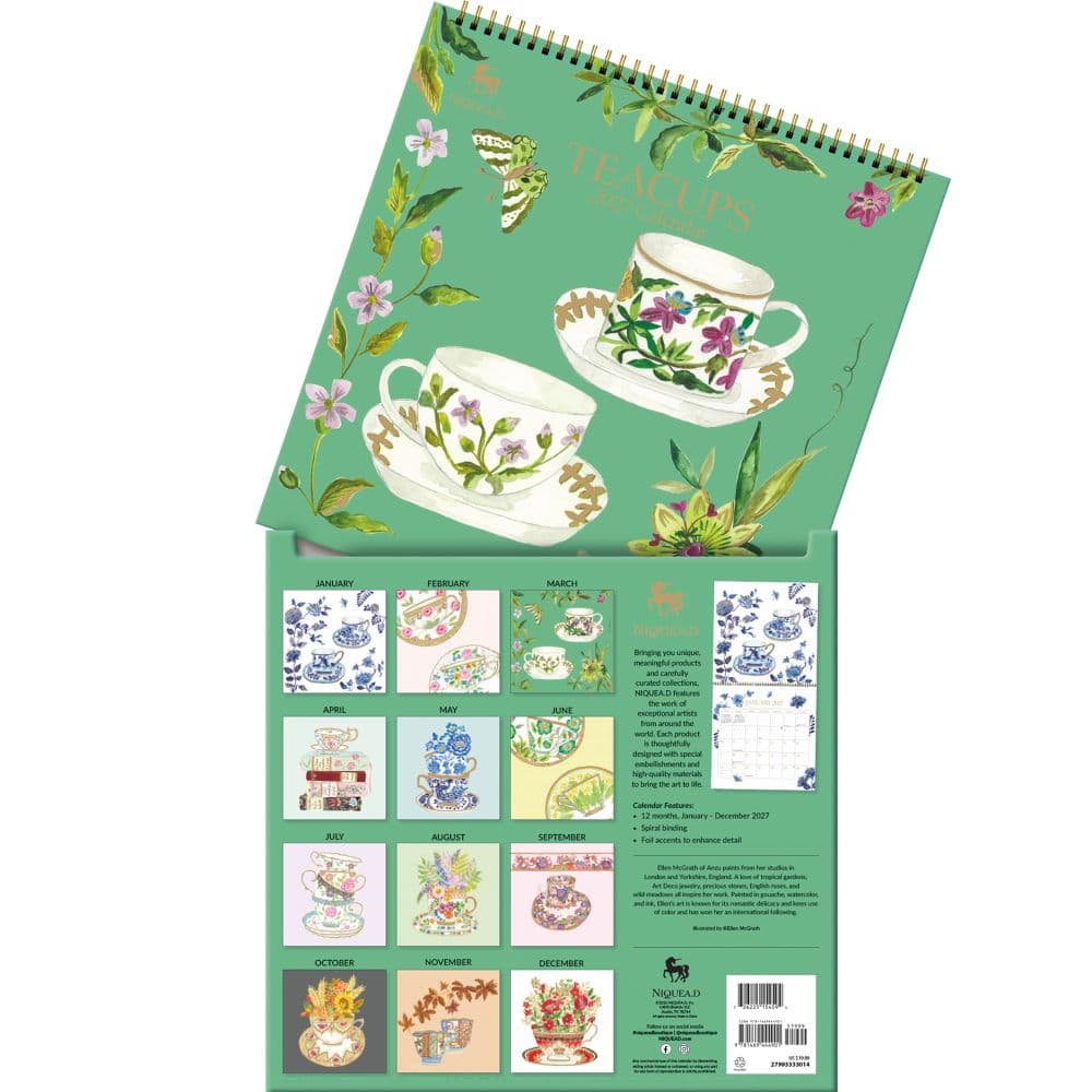 Teacups 2027 Spiral Wall Calendar Fifth Alternate Image