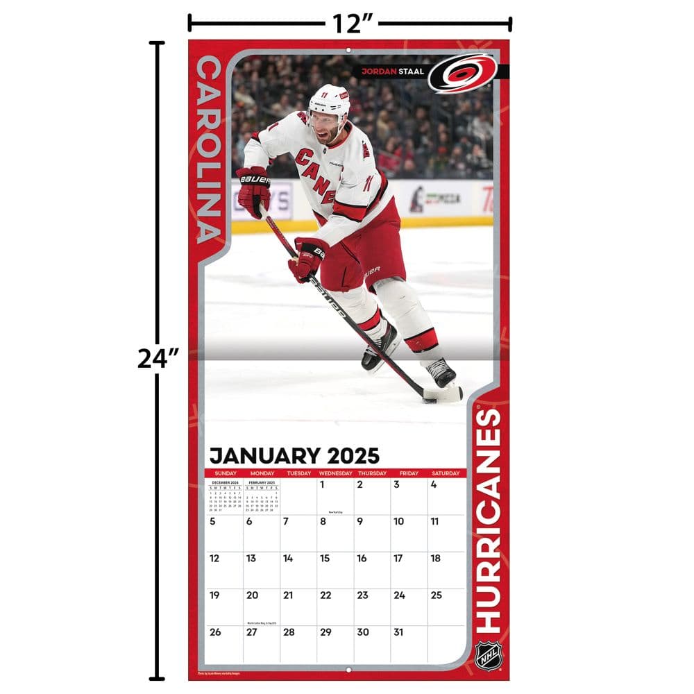 NHL Carolina Hurricanes 2025 Wall Calendar Fifth Alternate Image width="1000" height="1000"