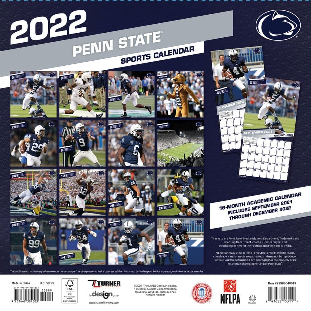 COL Penn State Nittany Lions 2022 Mini Wall Calendar - Calendars.com