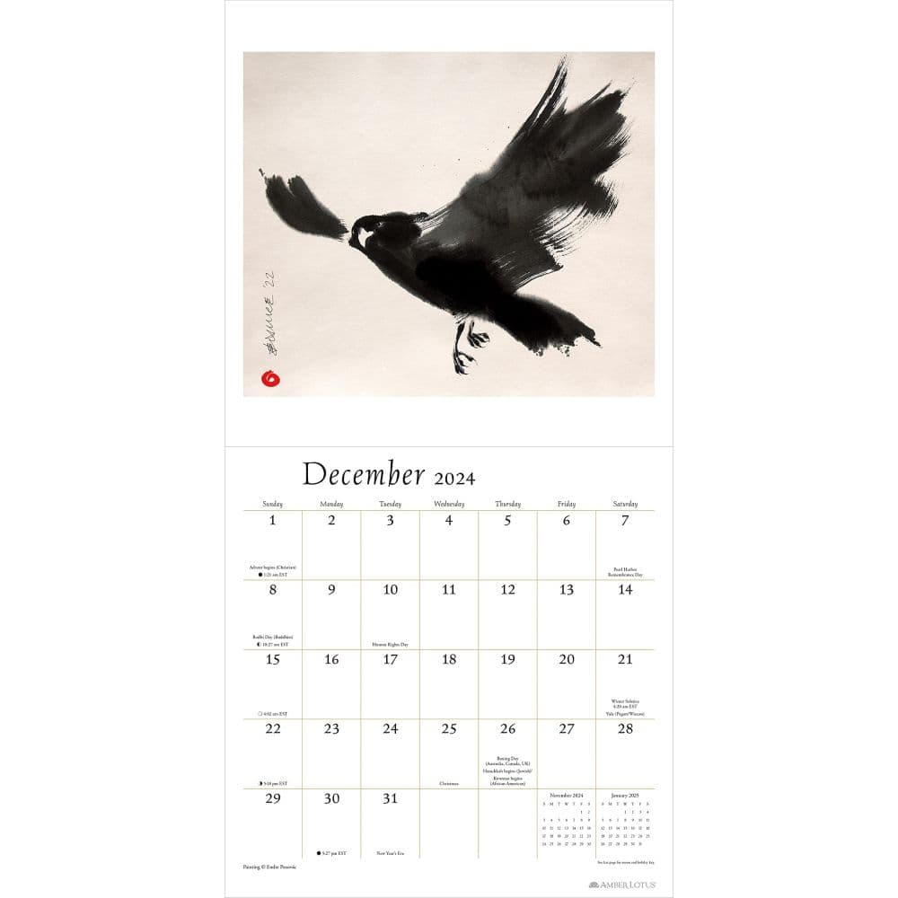 Artful Crow 2024 Wall Calendar Alt2