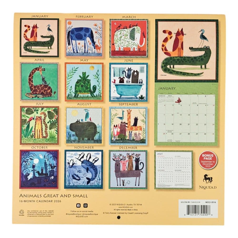 Animals Great and Small 2026 Wall Calendar First Alternate Image