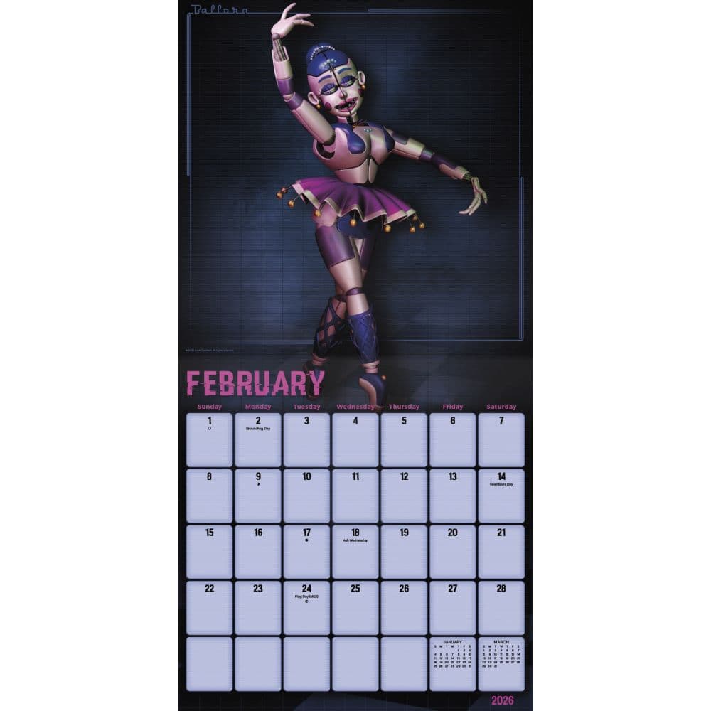 Five Nights At Freddys 2 Exclusive With Decal 2026 Wall Calendar Third Alternate Image