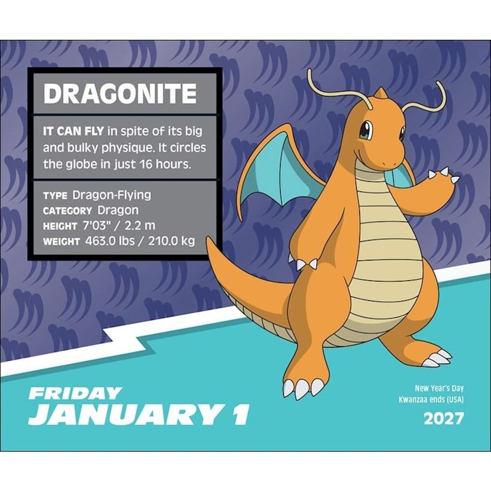Pokemon 2027 Desk Calendar Fifth Alternate Image
