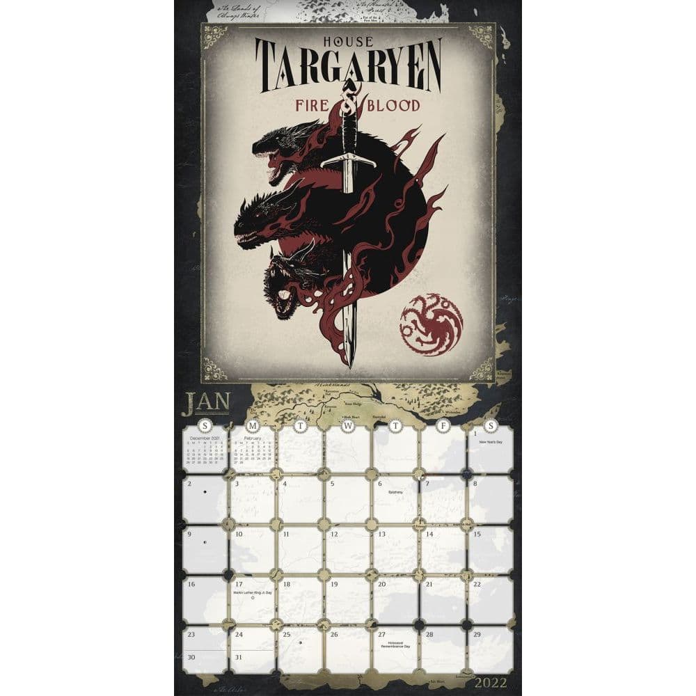 Game Of Thrones 2022 Wall Calendar - Calendars.com