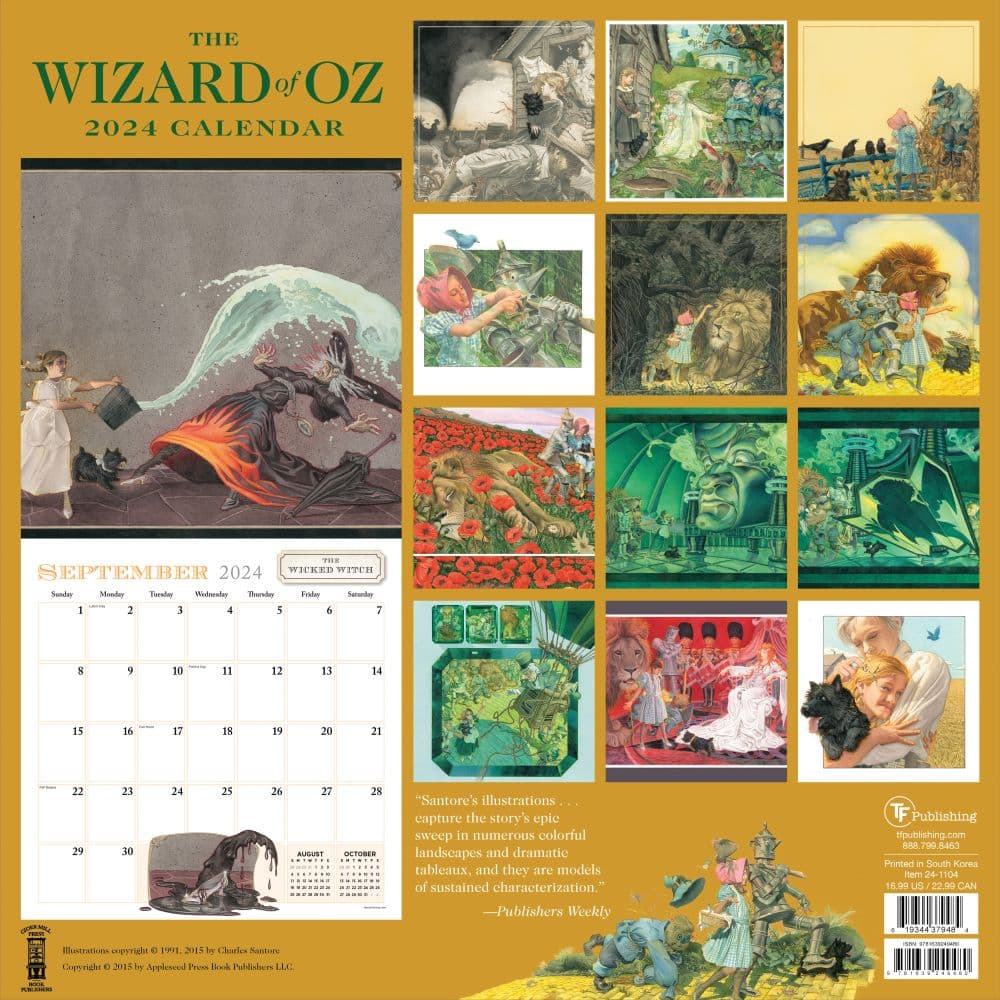 Wizard Of Oz 2024 Wall Calendar First Alternate Image width=&quot;1000&quot; height=&quot;1000&quot;