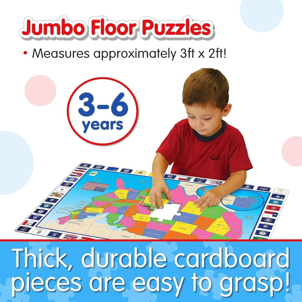 Jumbo USA Map 50 Piece Floor Puzzle Second Alternate Image