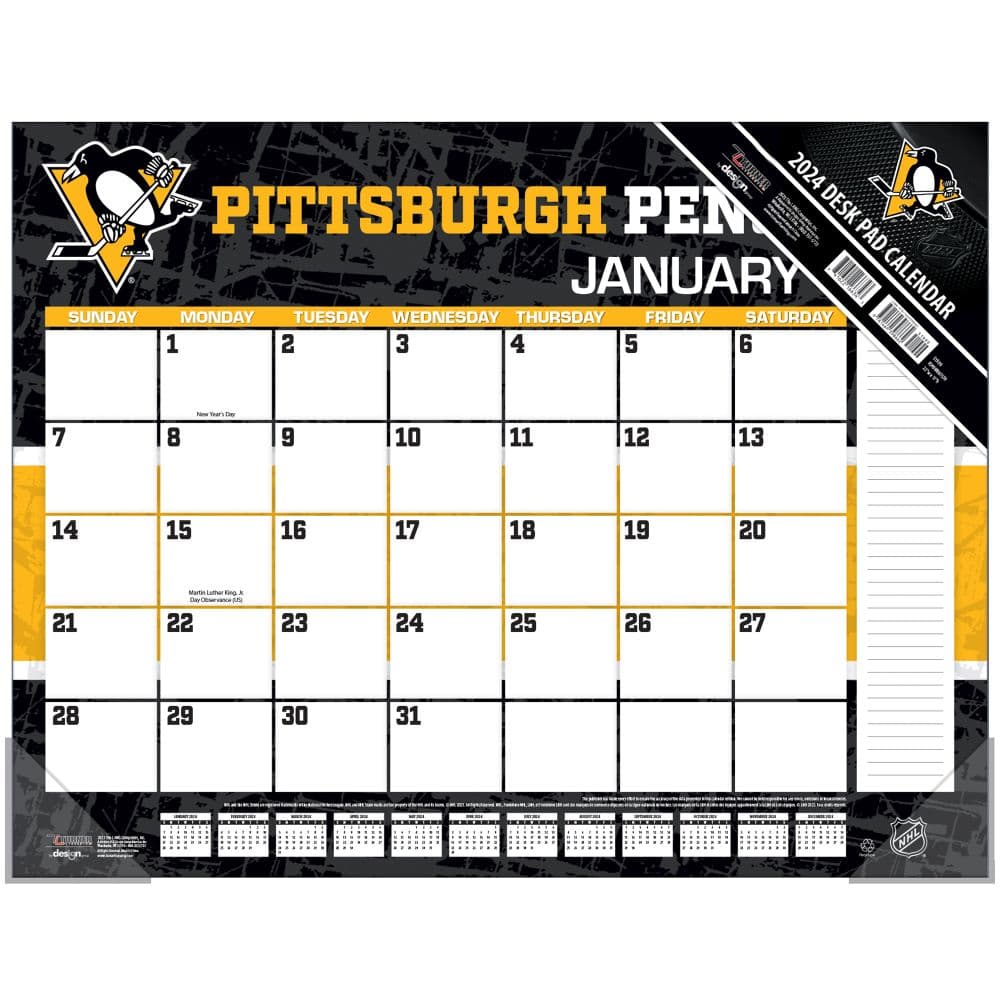 Pittsburgh Penguins 2024 Desk Pad Main Product Image width=&quot;1000&quot; height=&quot;1000&quot;