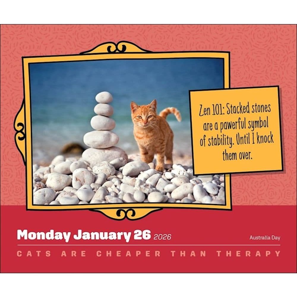 Cats Are Cheaper Than Therapy 2026 Desk Calendar Second Alternate Image