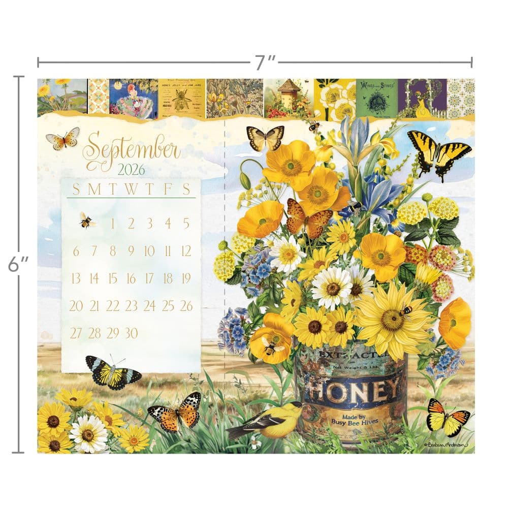 Garden Botanicals Postcard 2026 Desk Calendar by Barbara Anderson Third Alternate Image