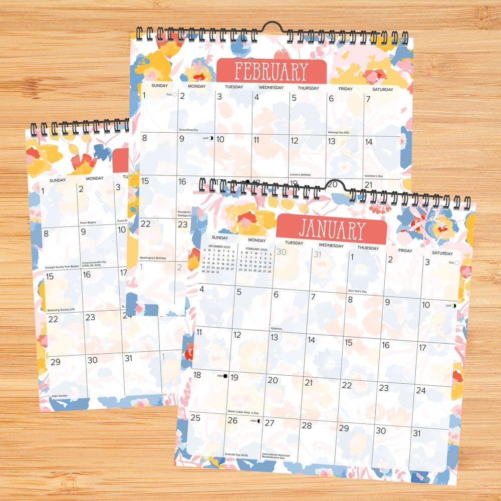 Meadow Flowers Spiral Art 2026 Wall Calendar Second Alternate Image