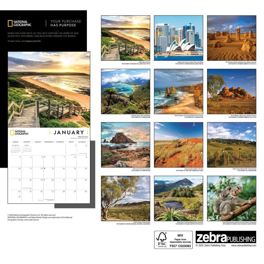 Australia National Geographic Wall Calendar