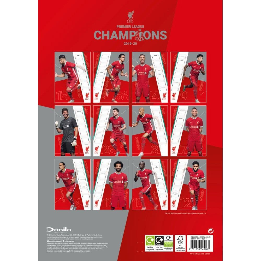 Liverpool Soccer Team Wall Calendar - Calendars.com