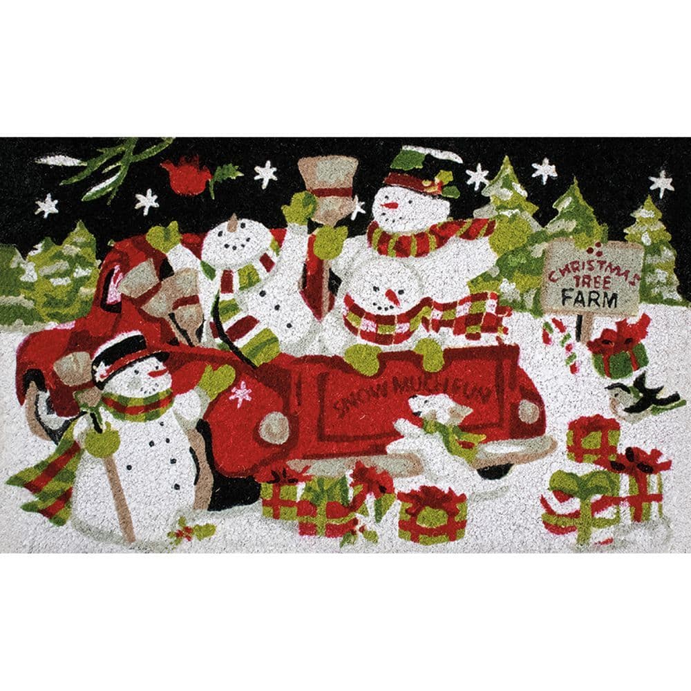 Snow Day Small Coir Doormat by Susan Winget